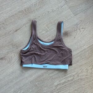 SET Active Brown and White Bra